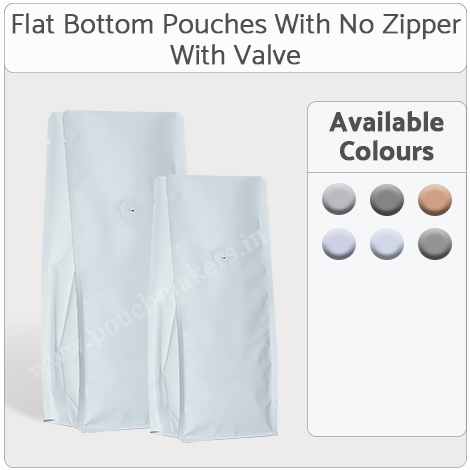 Flat Bottom Pouches No Zipper With Valve